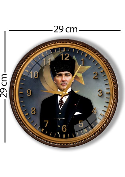 Atatürk Duvar Saati - 29 cm
