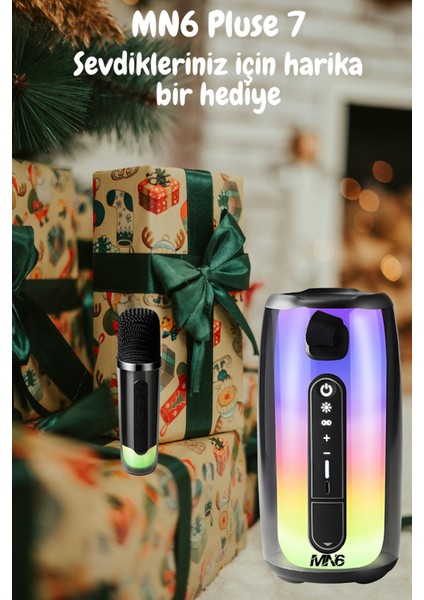 Pluse 7 Mikrofonlu Ses Bombası/Yeni Nesil/Yankısız kablosuz Mikrofon/Mikrofonlu Hoparlör/10 Saat Kesintisiz Çalışma/2 Mikrofonlu Hoparlör/4q 15 W*1 Bluetooth Hoparlör indirimleri