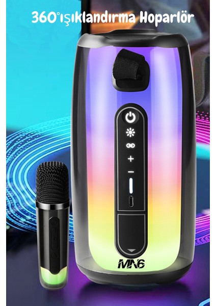 Pluse 7 Mikrofonlu Ses Bombası/Yeni Nesil/Yankısız kablosuz Mikrofon/Mikrofonlu Hoparlör/10 Saat Kesintisiz Çalışma/2 Mikrofonlu Hoparlör/4q 15 W*1 Bluetooth Hoparlör