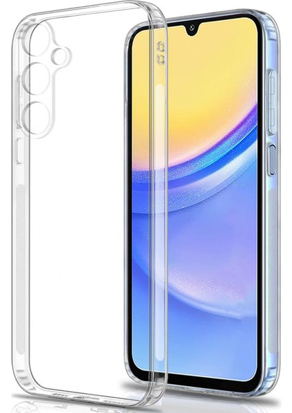 Galaxy A25 Şeffaf Kılıf Kamera Korumalı ve Şarj Soket Tıpalı Elden Kaydırmaz Esnek Silikon