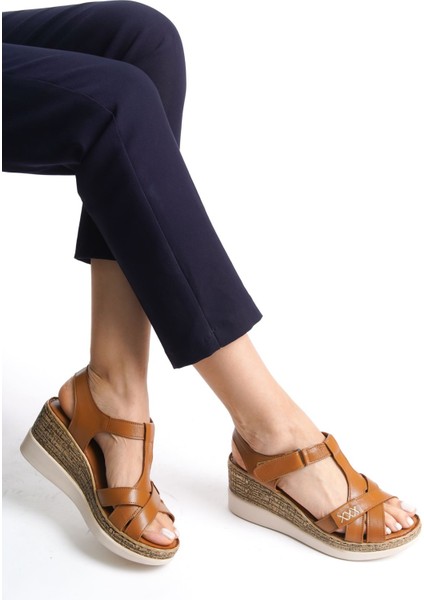 Deri Taba Anatomik Taban Comfort Kadın Sandalet TMD2060