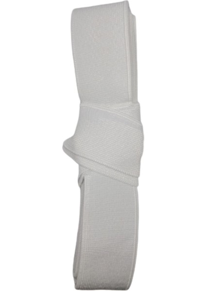 3,5 cm Beyaz Bel Paça Don Lastiği Yassı Geniş Lastik 3 Metre