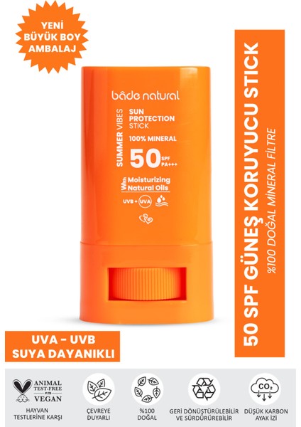 50 Spf Mineral Filtreli ve Doğal Yüksek Korumalı Güneş Stick