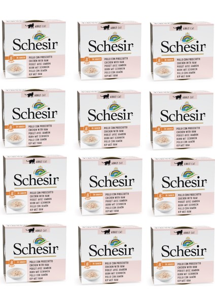 Tavuk ve Jambon Soslu Kedi Konservesi 70 Gr. x 12 Adet