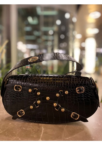Kroko Manc Model Ayarlanabilir Saplı Kadın El ve Omuz Çantası Omuz Günlük Çanta