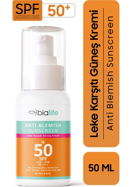 Suya Dayanıklı Leke Karşıtı Güneş Kremi Spf 50+ Bialife