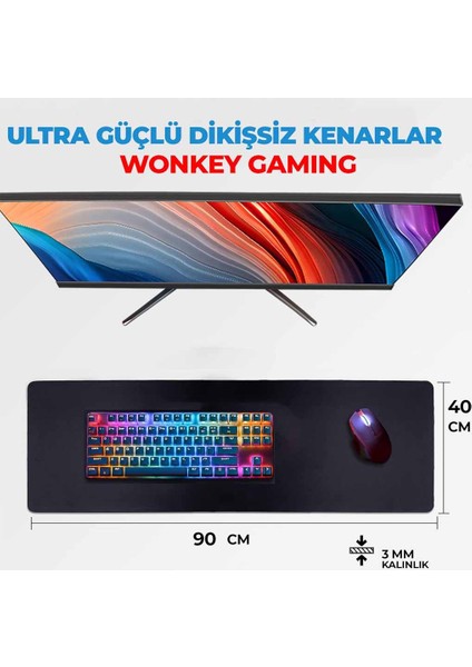 Gamıng - Mouse Pad Gamer (Siyah, 90X40 cm - Xx Large)