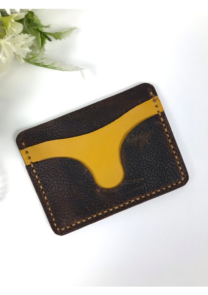 Deri Kartlık Kahverengi Retro Görünümlü