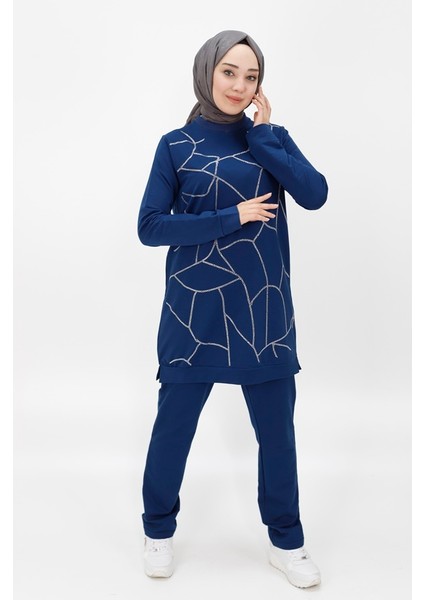 İki Iplik Kumaş Taş Şerit Detaylı İkili Takım modelleri