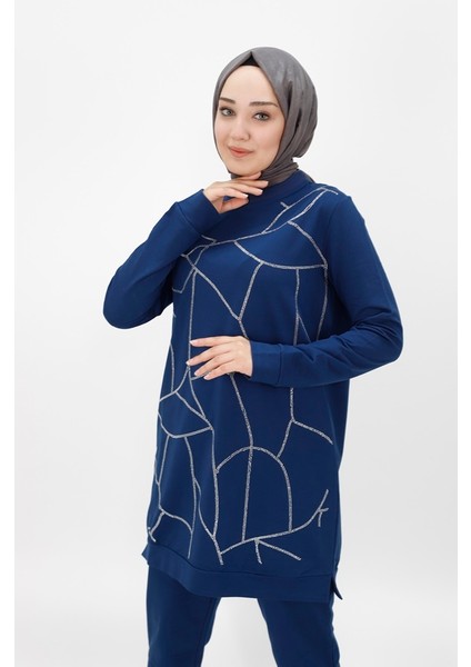 İki Iplik Kumaş Taş Şerit Detaylı İkili Takım fırsatları