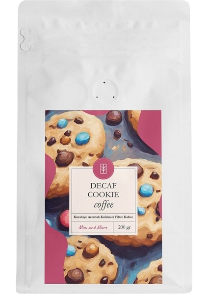 Decaf Cookie Coffee Kafeinsiz Kurabiye Aromalı Çekirdek Kahve 200 gr