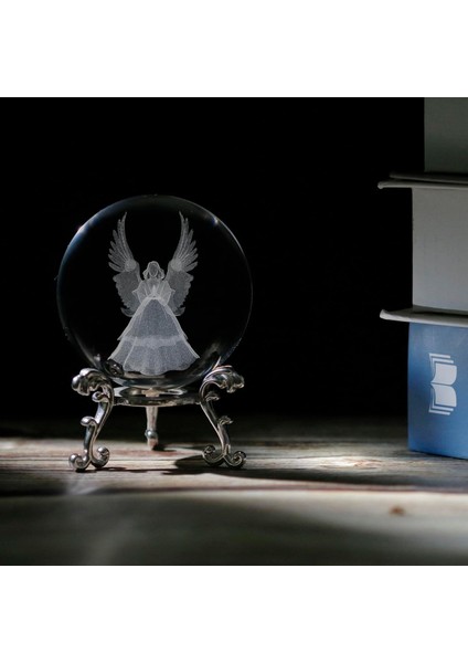 Dekoratif Metal Ayaklı Melek 3D Cam Küre modelleri