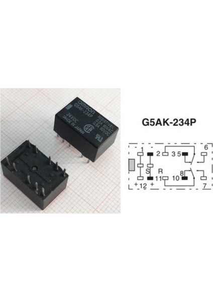 G5AK-234P-24V Röle Çift Enversör Kontak Latch Çift Bobin 24VDC 1