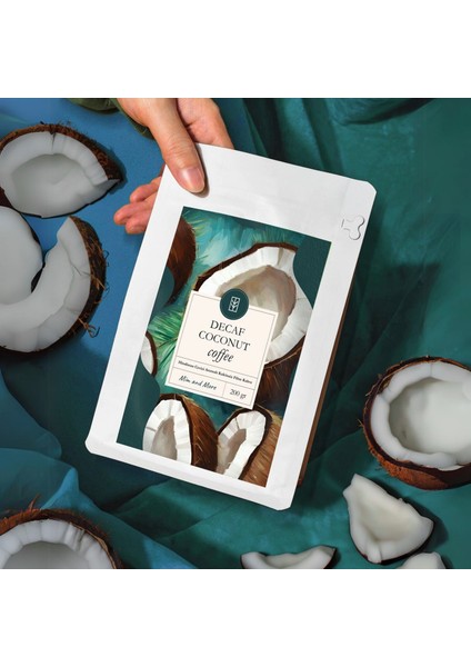 Decaf Coconut Coffee - Kafeinsiz Hindistan Cevizi Aromalı Çekirdek Kahve, 200 Gr