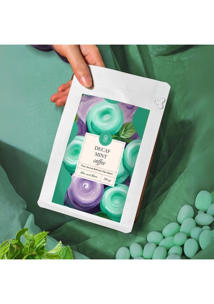 Decaf Mint Coffee - Kafeinsiz Nane Aromalı Çekirdek Kahve, 200 Gr