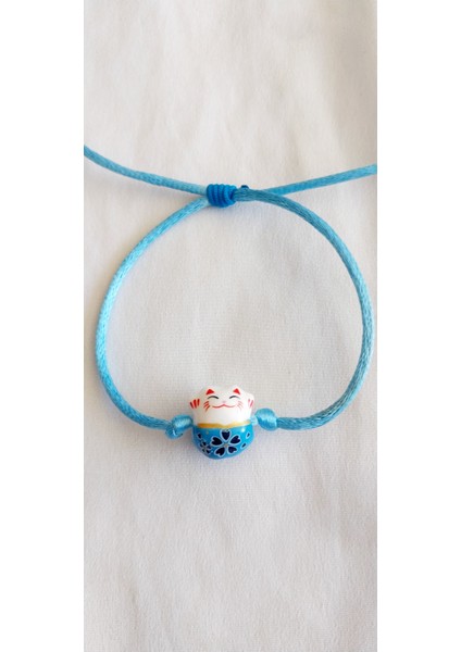 Manekineko Mavi Şans Bilekliği Seramik Kedi modelleri
