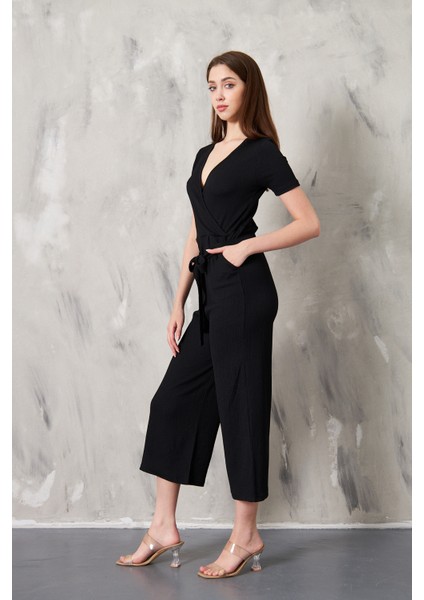 Kruvaze Yaka Kuşaklı Bürümcük Kumaş Tulum fiyatları