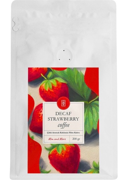 Decaf Strawberry Coffee - Kafeinsiz Çilek Aromalı Filtre Kahve, 200 Gr