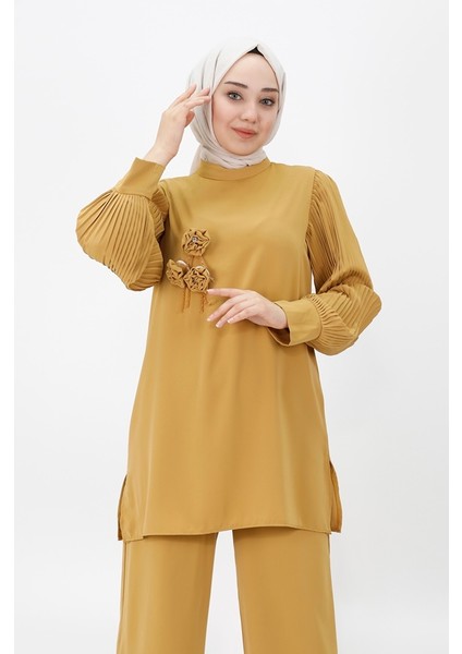 24087 Jessıca Kumaş Kolları Piliseli ve Broşlu Ikili Takım fırsatları