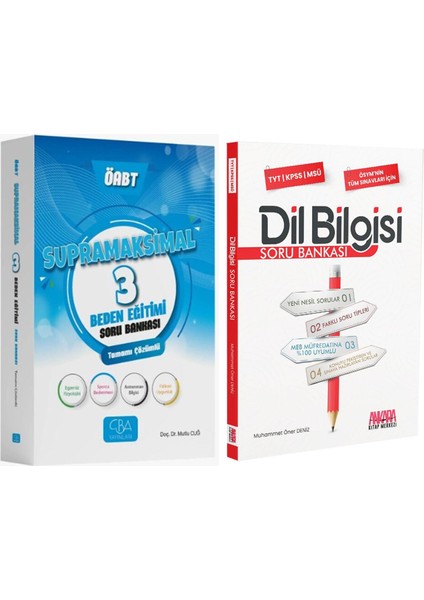 ÖABT Beden Eğitimi Supramaksimal 3 ve Ankara Kitap Merkezi Yayınları Dil Bilgisi Soru Bankası Seti 2 Kitap