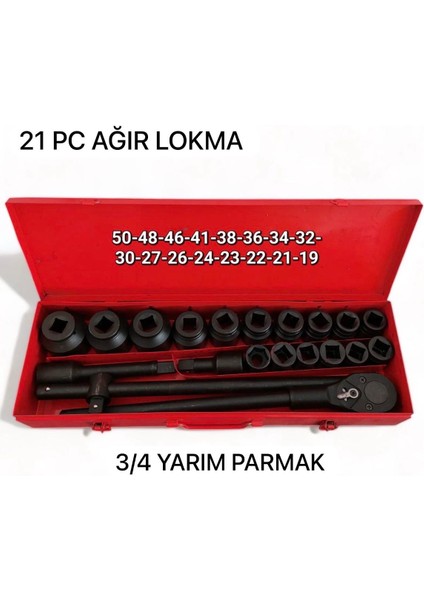 Melzohome 21 Parça Ağır Lokma 3/4 Yarım Parmak