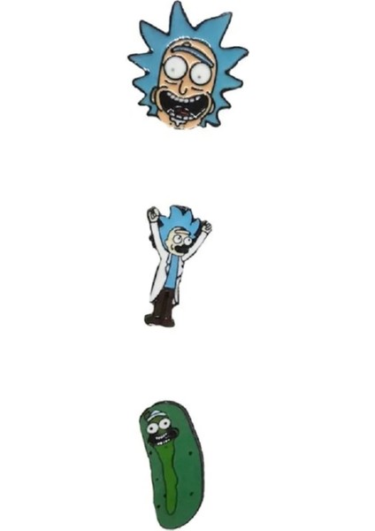 Rick And Turşu 3'lü Pin Rozet Seti