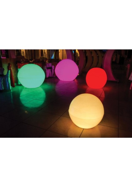 LED Aydınlatma LED Işıklı Küre 60 cm (Şarjlı) 0 - 250 Watt Çok Renkli E10