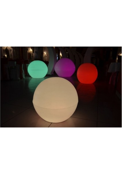 LED Aydınlatma LED Işıklı Küre 60 cm (Şarjlı) 0 - 250 Watt Çok Renkli E10