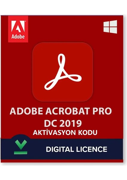 Acrobat Pro DC 2019 Windows - 1 Pc Lifetime/Ömür Boyu Adobe Key