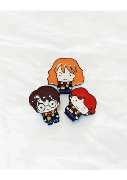 Hp Ron Hermione 3'lü Pin Rozet Seti