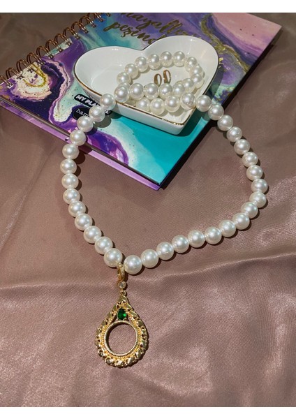 Inci 12 mm Boy Inci Çeyreklik Kolye (65CM)