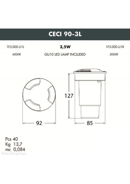 3,5 Watt Cecı 90 3l IP67 Black Dış - Iç Mekan Aydinlatma Yol Aydınlatma G9