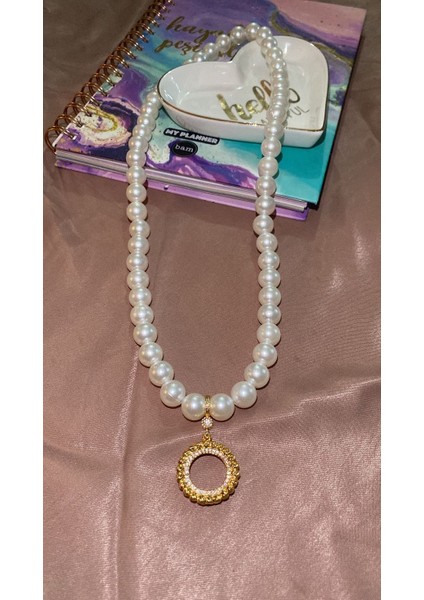 Çeyrek Altın Çerçeve Inci Kolye (Elite) fiyatları