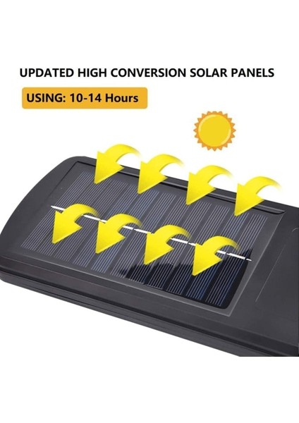 26 Watt Solar Panel Sensörlü 320 LED Kumandalı Sokak Lambası Güneş Enerji Beyaz LED