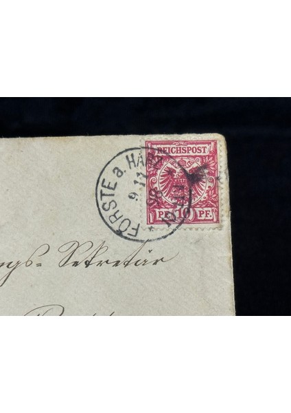 Deutsches Reich 1898 Yılında Alman Imparatorluğu Döneminde Postadan Geçmiş Zarf Reichspost 10 Pfennig Pullu fiyatları