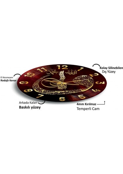 Dini Motifli Cam Saat - 40 cm fırsatları
