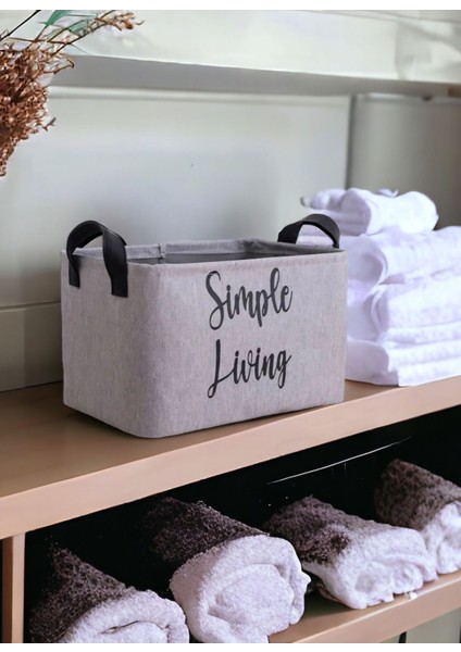 Gri Dolap Içi Çamaşır Çocuk Odası Oyuncak Düzenleyici Katlanır Saklama Sepeti Organizer 37 x 27 x 25 cm