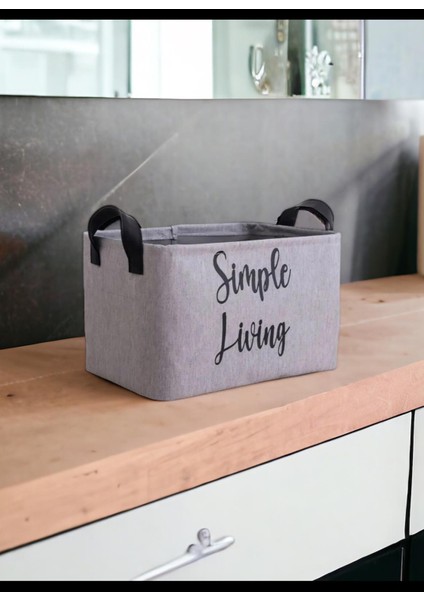 Gri Dolap Içi Çamaşır Çocuk Odası Oyuncak Düzenleyici Katlanır Saklama Sepeti Organizer 37 x 27 x 25 cm fiyatları