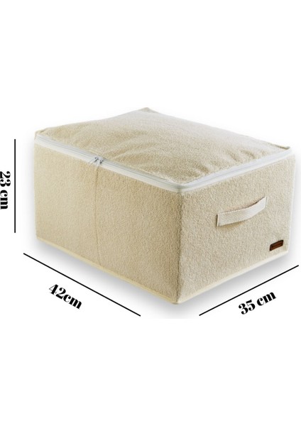 Orta Boy Havlu Kumaş Balık Sırtı Saplı Saplı Sandık Baza Altı,Dolap Içi Destekli Hurç 35 x 42 x 23 cm indirimleri