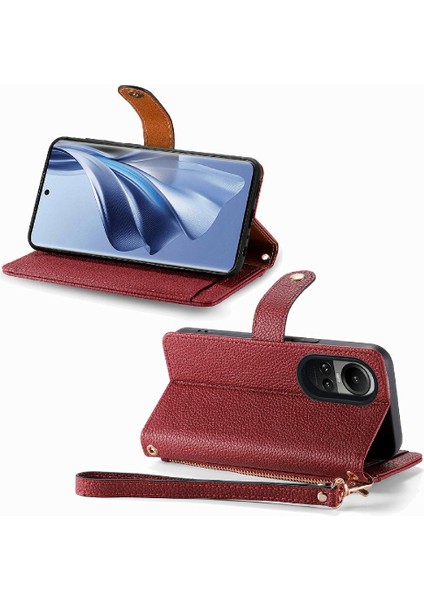 Oppo Oppo 10 Kordon Deri Çanta Aşk Fermuar Cüzdan Için Kılıf (Yurt Dışından)