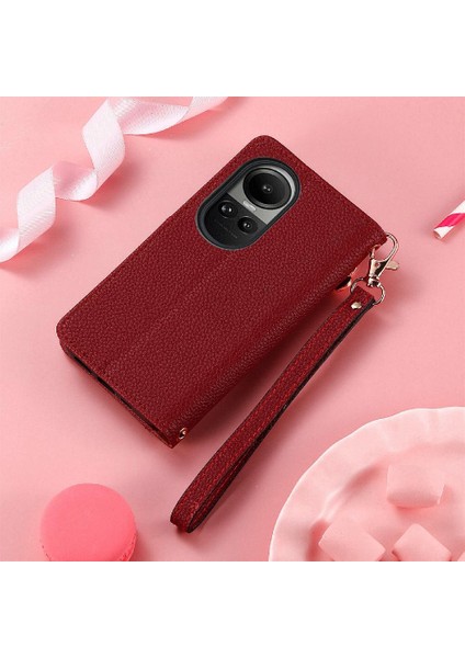 Oppo Oppo 10 Kordon Deri Çanta Aşk Fermuar Cüzdan Için Kılıf (Yurt Dışından)
