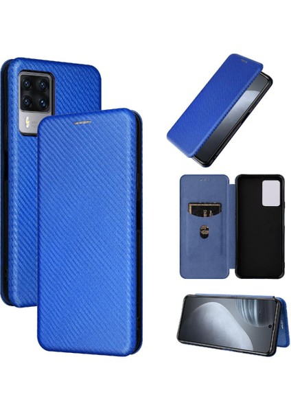 Cubot X50 Manyetik Karbon Fiber Deri Için Kılıf Folio Flip Case Tam (Yurt Dışından)