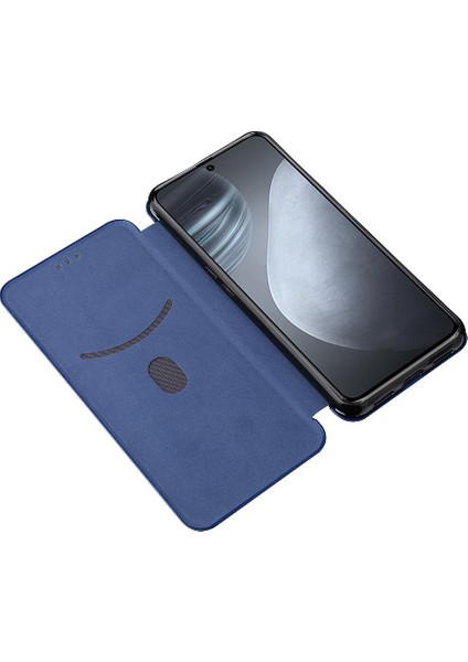 Cubot X50 Manyetik Karbon Fiber Deri Için Kılıf Folio Flip Case Tam (Yurt Dışından)