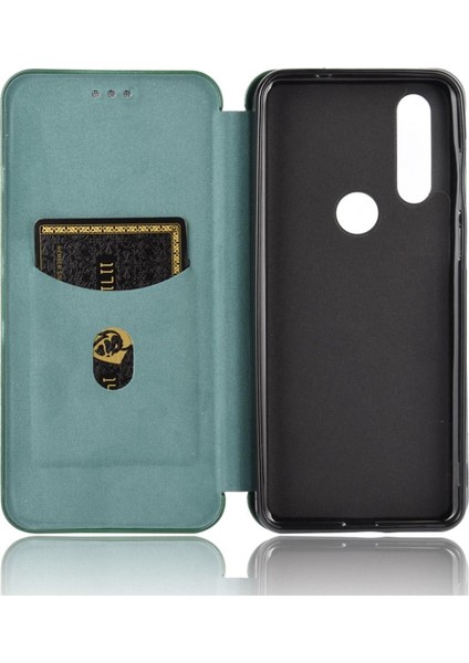 Motorola Moto P40 Güç Kartı Ekleme Deri Folio Flip Case Için Kılıf (Yurt Dışından)