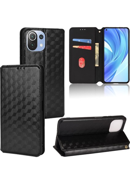 Xiaomi 11 Lite 5g Ne Pu Deri Kart Yuvaları Tutucu Manyetik 3D (Yurt Dışından)