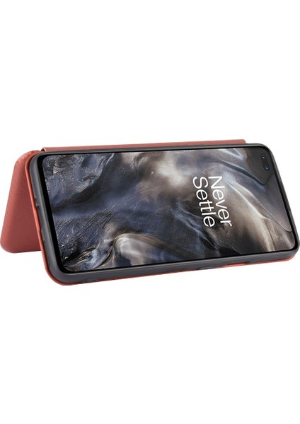Kart Tutucu Kickstand Kart Ekleme Deri ile Oneplus Nord Için Kılıf (Yurt Dışından) modelleri