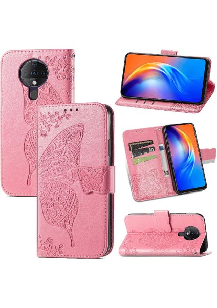 Tecno Spark 6 Kanat Çok Renkli Iş Kelebek Cüzdan Için Kılıf (Yurt Dışından)