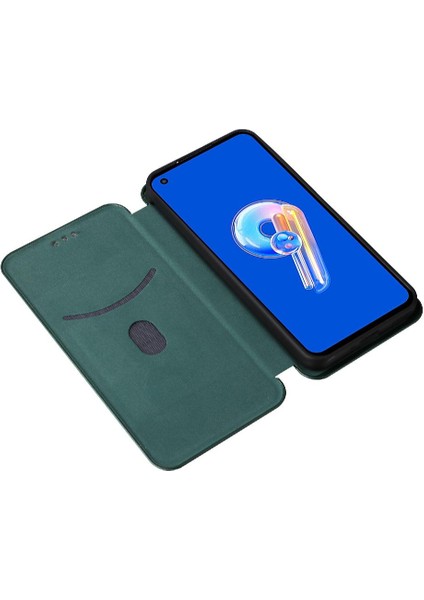 Asus Zenfone 9 Için Kılıf Deri Folio Flip Case Manyetik Karbon Fiber (Yurt Dışından) fırsatları