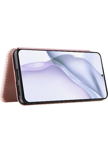 Kart Tutucu Kickstand Manyetik Karbon Fiber ile Huawei P50 Pro Için Kılıf (Yurt Dışından)