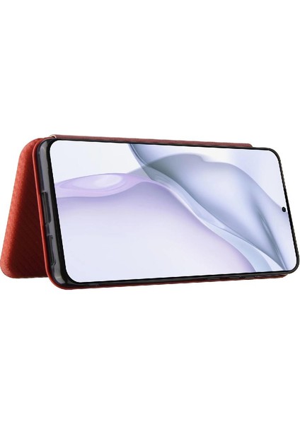 Kart Tutucu Kickstand Manyetik Karbon Fiber ile Huawei P50 Pro Için Kılıf (Yurt Dışından)